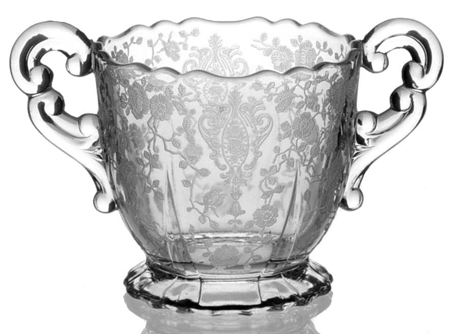 Rose Point Clear 3400/68 Open Footed Sugar by Cambridge-1