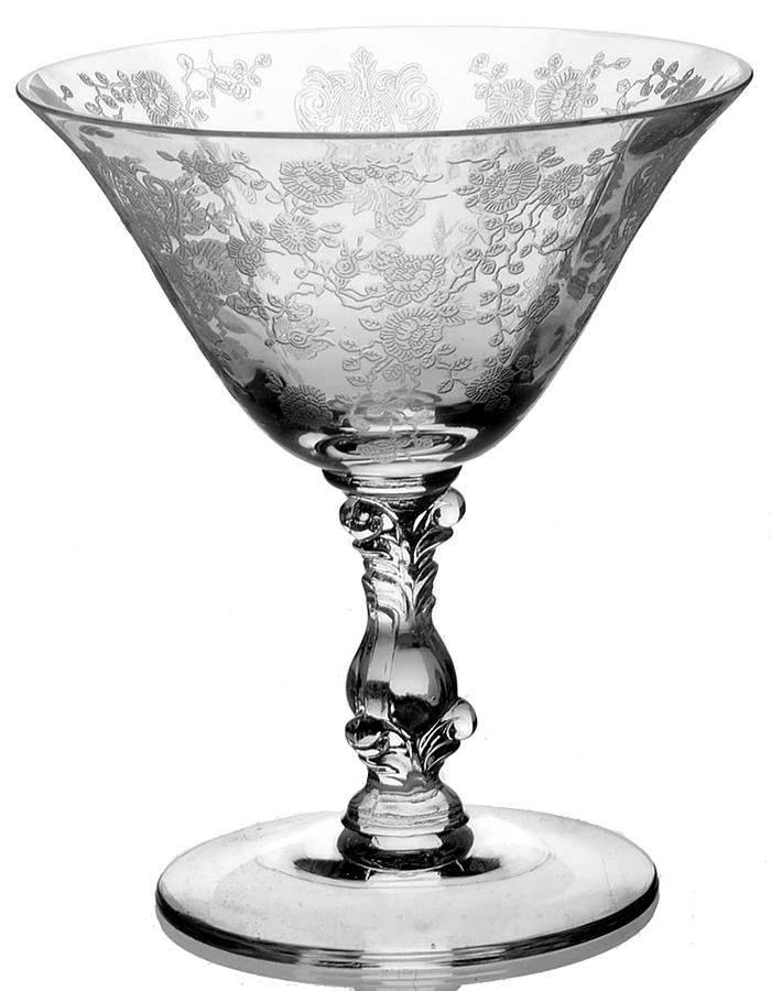 Rose Point Clear Low Sherbet by Cambridge-1