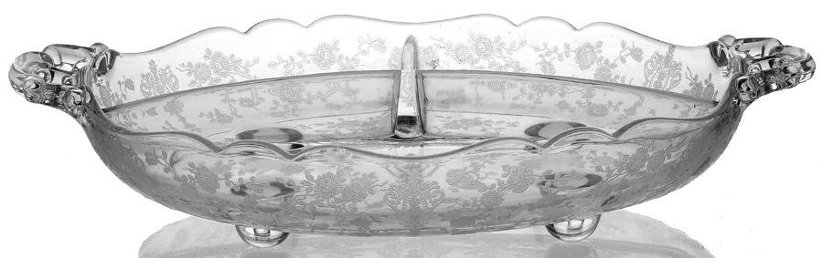 Rose Point Clear 3400/200 3 Part Handled Relish by Cambridge-1