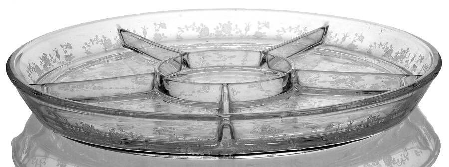Rose Point Clear #P419 6 Part Relish No Center Cup by Cambridge-1