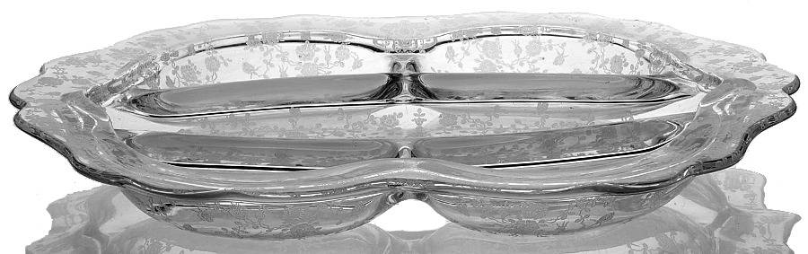 Rose Point Clear #3900 120 12" Oblong 5 Part Relish by Cambridge-1