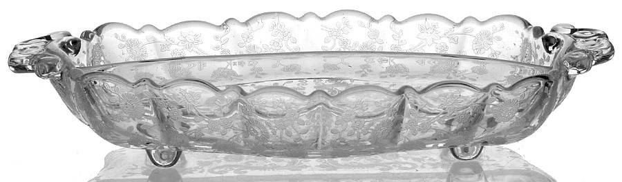 Rose Point Clear #3900 124 Oblong Horizontal Divided 2 Part Relish by Cambridge-1