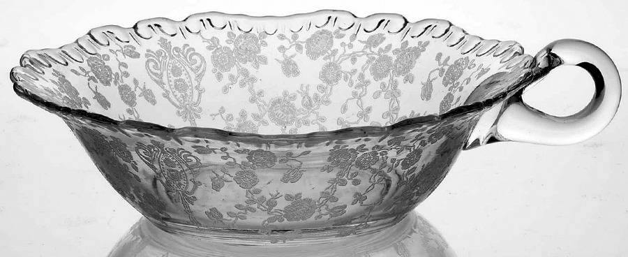 Rose Point Clear 5" 1 Handled Nappy by Cambridge-1
