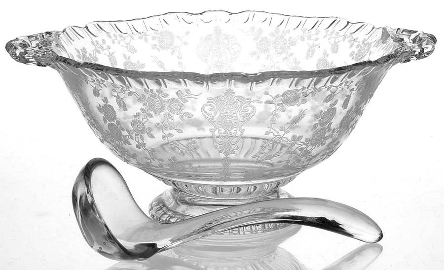 Rose Point Clear Footed Mayonnaise & Underplate (Shape 3500) by Cambridge-1
