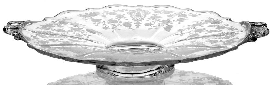 Rose Point Clear 2 Handle Bon Bon Plate by Cambridge-1