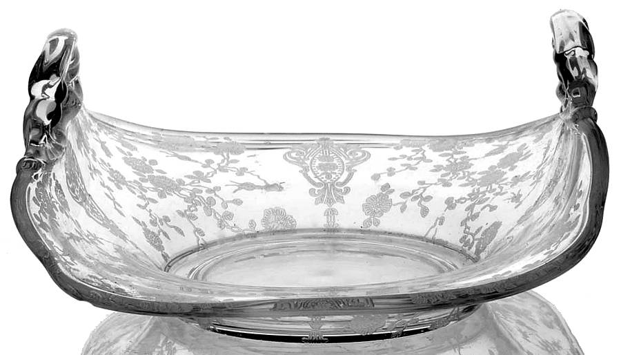 Rose Point Clear 3400 2 Handled Basket by Cambridge-1