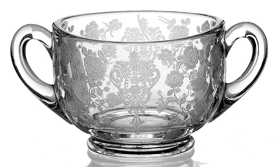 Rose Point Clear Mini Open Sugar by Cambridge-1