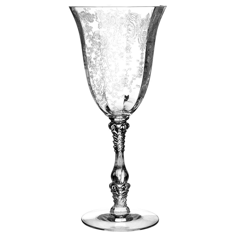 Rose Point Clear Water Goblet by Cambridge-1