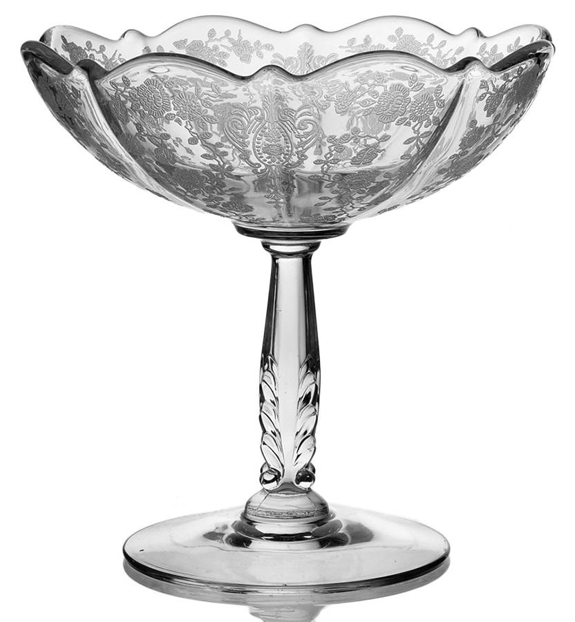 Rose Point Clear 5" Footed Comport by Cambridge-1