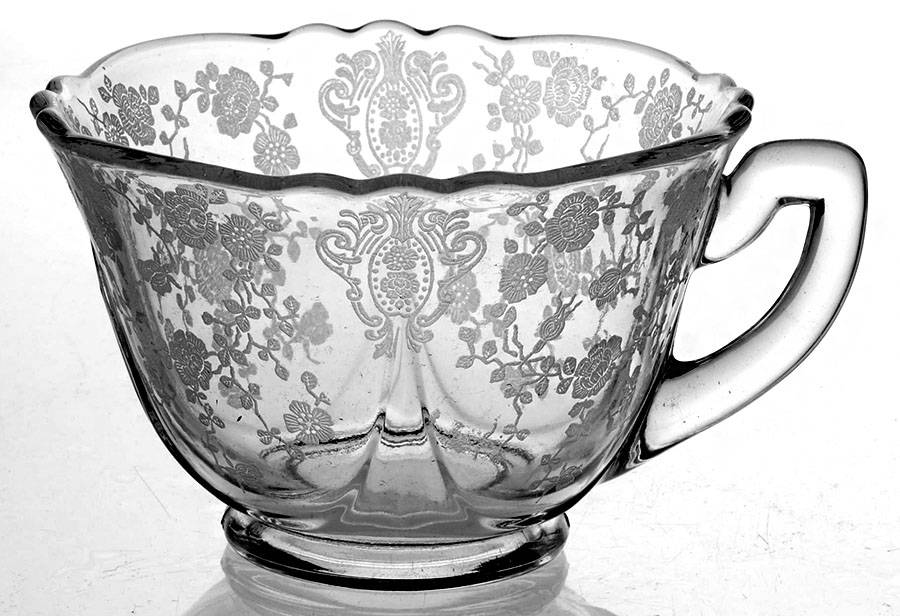 Rose Point Clear Cup (Shape 3400) by Cambridge-1
