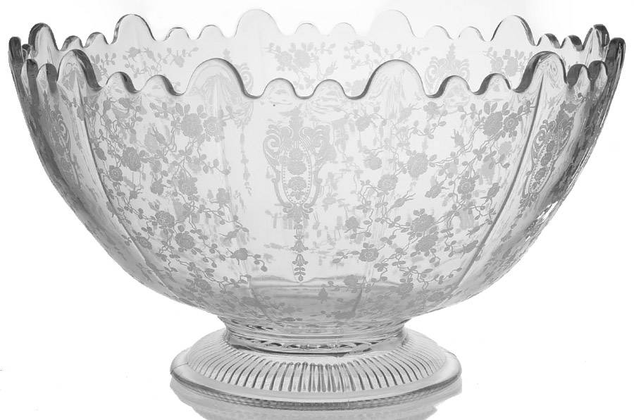 Rose Point Clear Martha/478 15" 10 Quart Punch Bowl by Cambridge-1