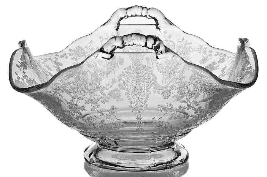 Rose Point Clear 7" 2 Handled Basket by Cambridge-1