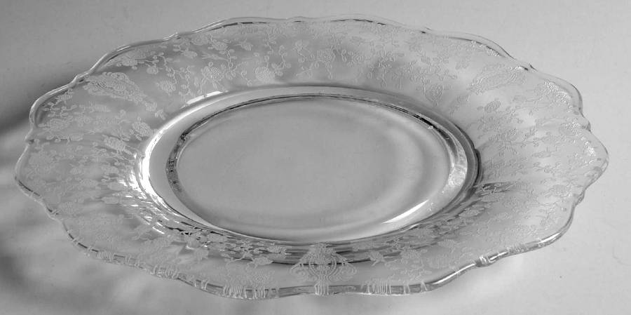 Rose Point Clear Plate by Cambridge-1