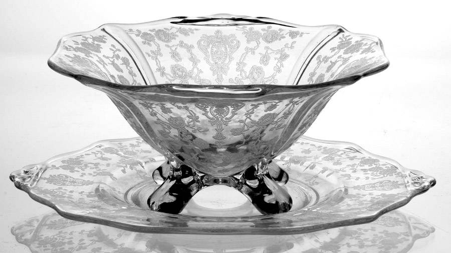 Rose Point Clear Shape 3400 Mayonnaise with Underplate by Cambridge-1
