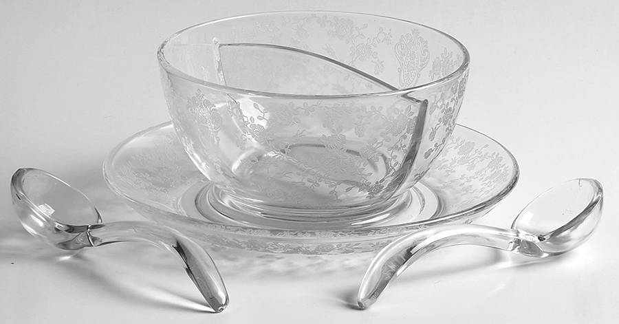 Rose Point Clear (4 Piece) Twin Salad Dressing Set by Cambridge-1