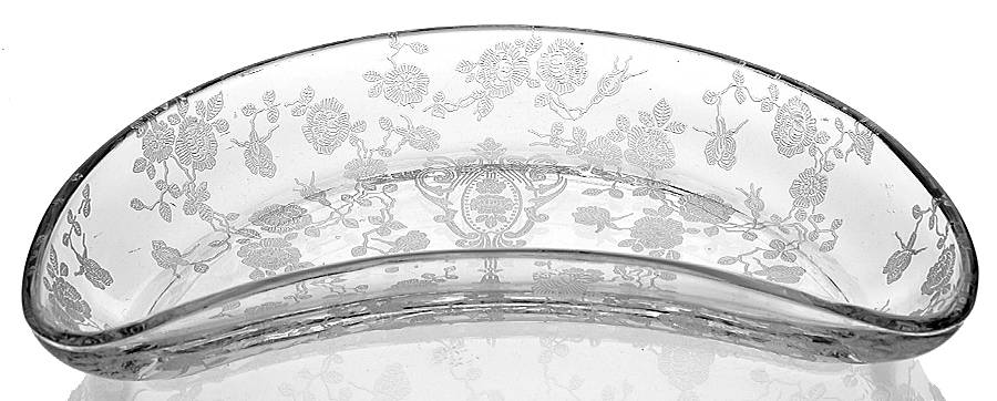 Rose Point Clear Crescent Salad Plate by Cambridge-1