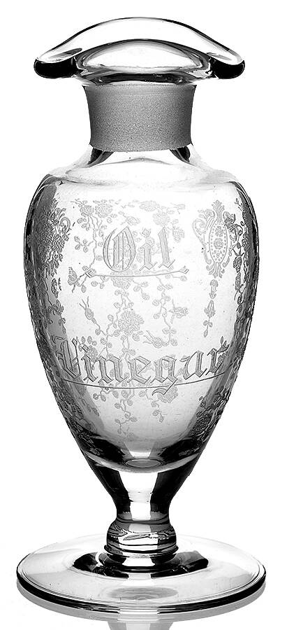 Rose Point Clear Salad Dress Bottle No Lid by Cambridge-1