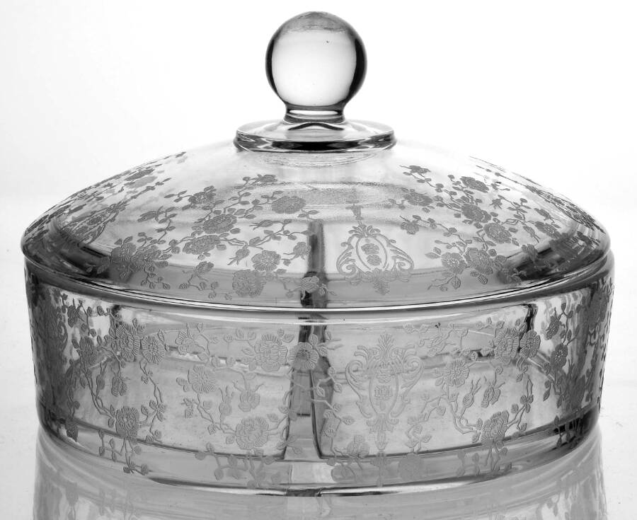 Rose Point Clear 3-Part Candy Box with Lid by Cambridge-1