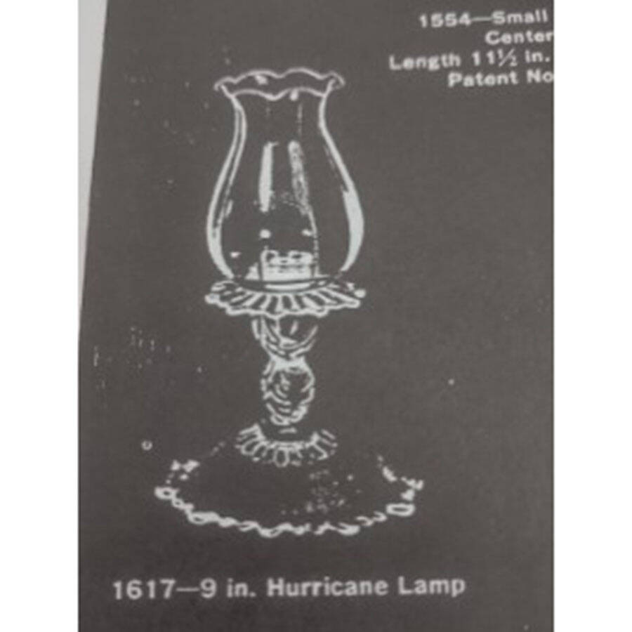 Rose Point Clear Martha Hurricane w/Crimped Globe by Cambridge-1