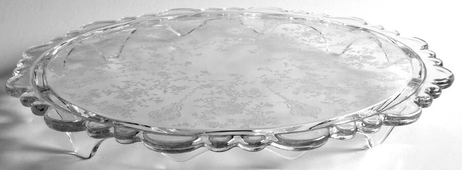 Rose Point Clear Martha/170 13" Toed Cake Plate by Cambridge-1