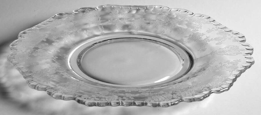 Rose Point Clear 8" Salad Plate (Shape 3500) by Cambridge-1