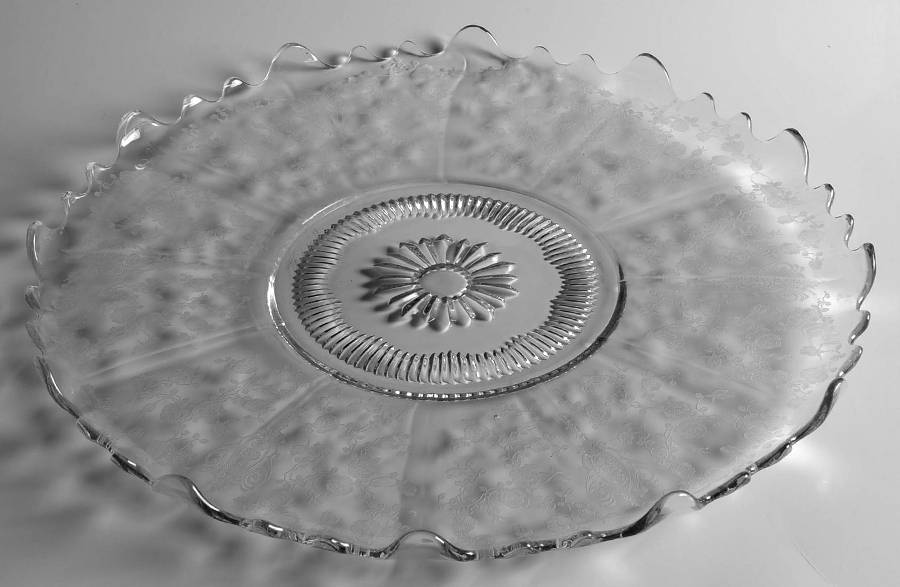 Rose Point Clear Underplate with Indented Center by Cambridge-1