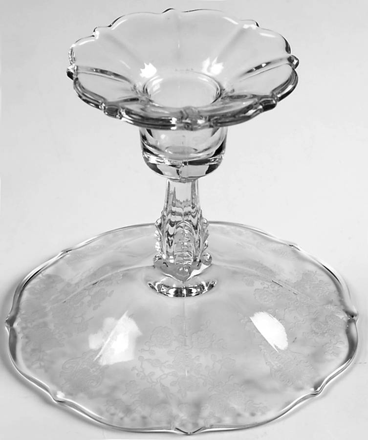Rose Point Clear Candleholder by Cambridge-1