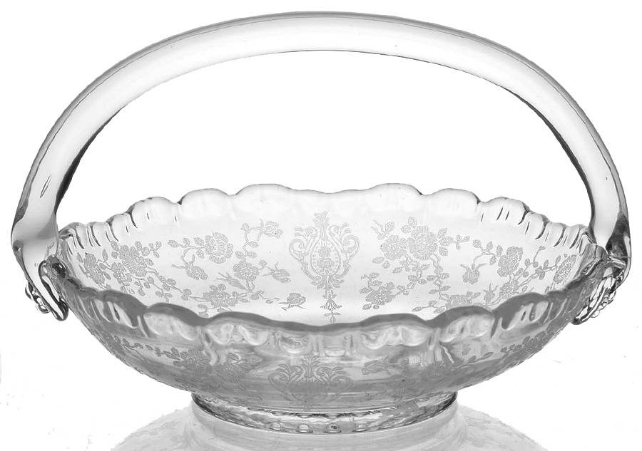Rose Point Clear 5" Handled Basket by Cambridge-1
