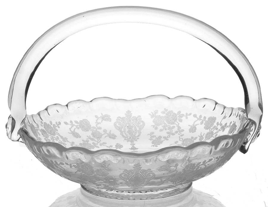 Rose Point Clear 4" Handled Basket by Cambridge-1