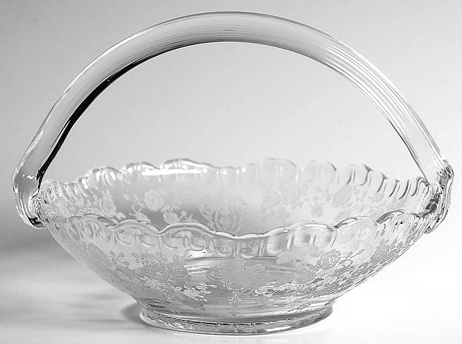 Rose Point Clear 6" Handled Basket by Cambridge-1