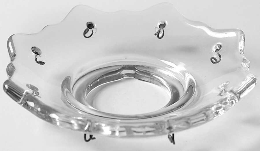 Rose Point Clear Bobeche-Holds 8 Prisms by Cambridge-1