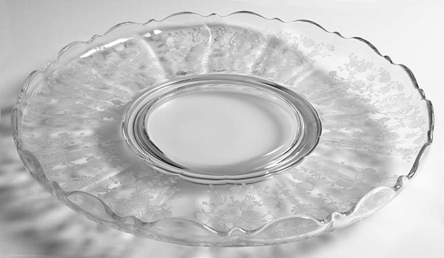 Rose Point Clear Cabaret Plate by Cambridge-1