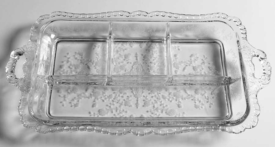 Rose Point Clear #3400 152 4 Part Celery/Relish by Cambridge-1