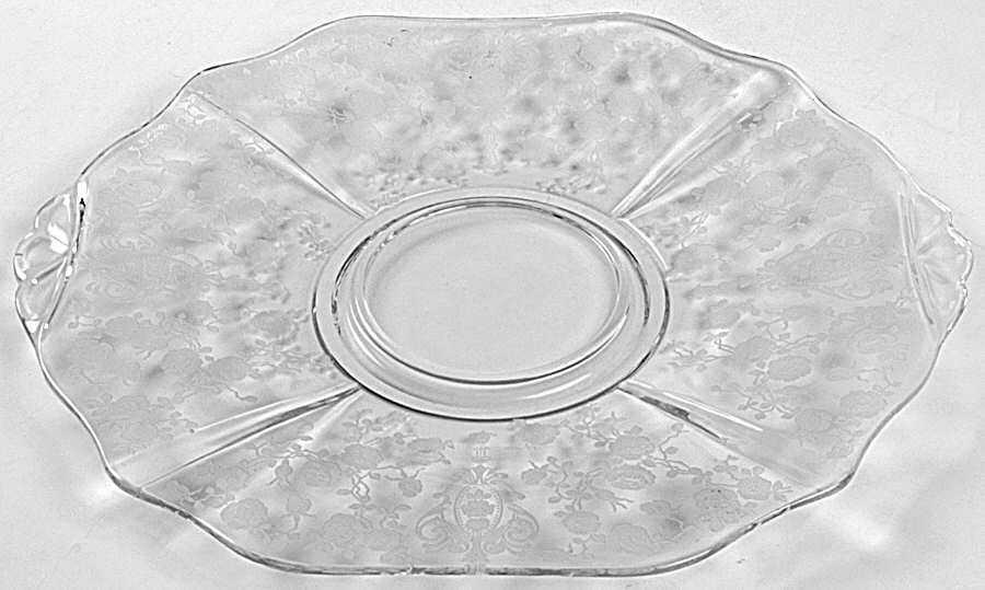 Rose Point Clear Cheese & Cracker Plate-Shape 3400 by Cambridge-1