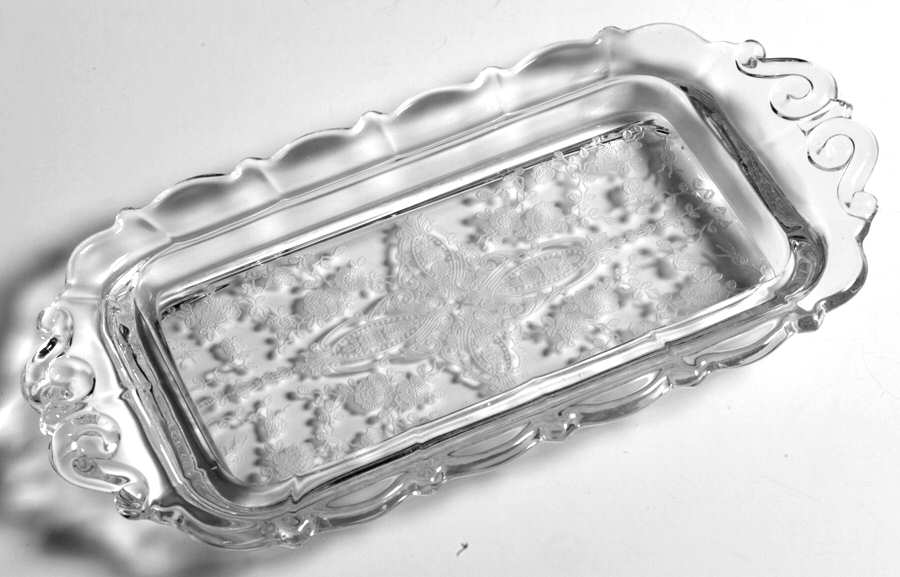 Rose Point Clear 3900/37 Tray Only-Creamer and Sugar Tray Set by Cambridge-1