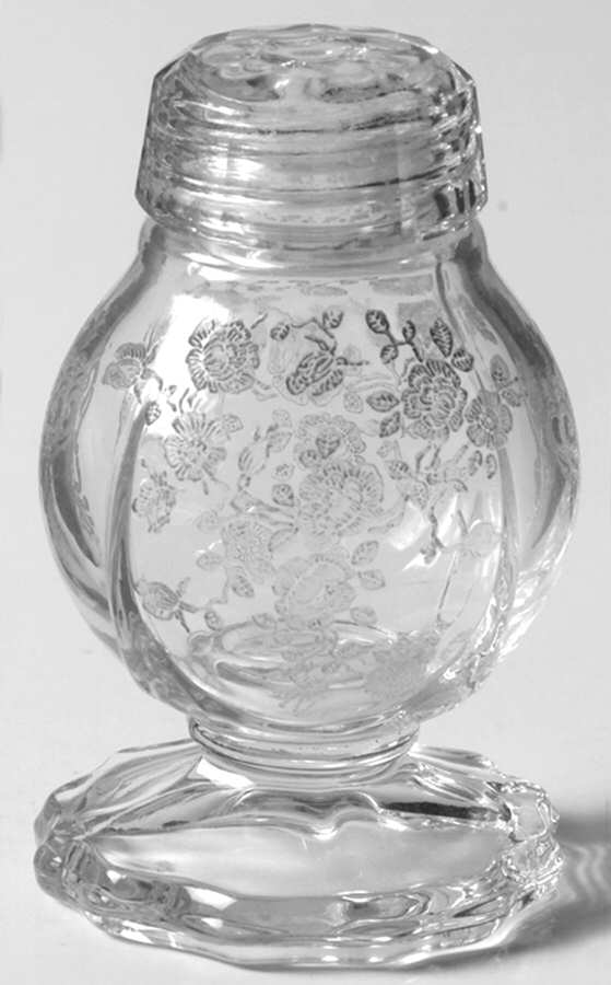 Rose Point Clear 3400/76 Footed Shaker with Glass Lid by Cambridge-1