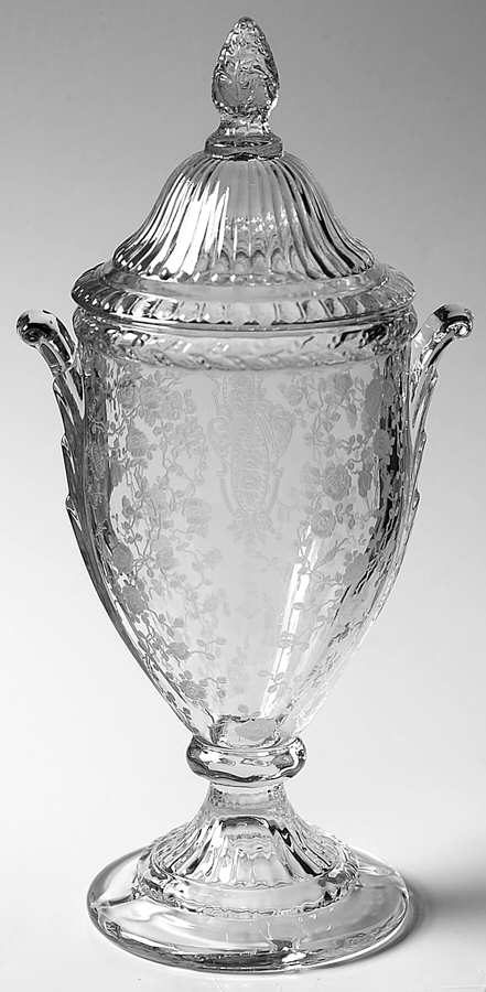 Rose Point Clear 10" Footed Urn & Lid by Cambridge-1