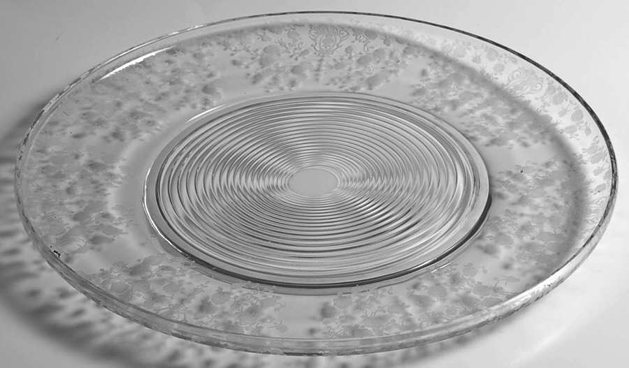 Rose Point Clear Sunday Nite Supper Plate by Cambridge-1