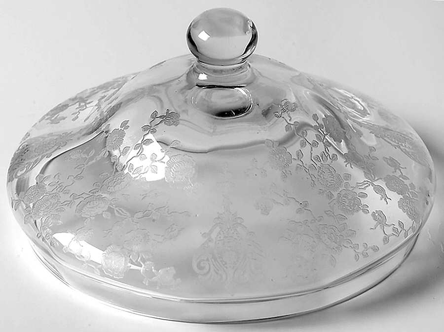 Rose Point Clear Lid for Candy Comport by Cambridge-1