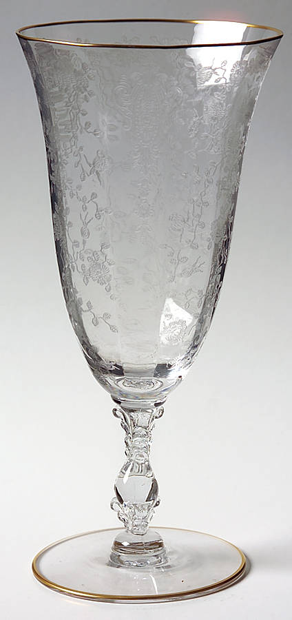 Rose Point Clear (Stem 3121, Gold Trim) Iced Tea by Cambridge-1