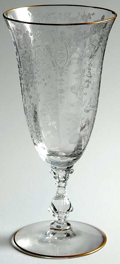 Rose Point Clear (Stem 3121, Gold Trim) 10 Oz Footed Tumbler by Cambridge-1