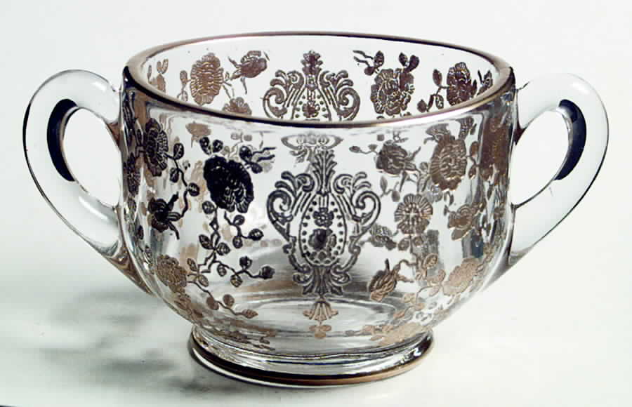Rose Point Clear (Stem 3500, Gold Encrusted) Mini Open Sugar by Cambridge-1
