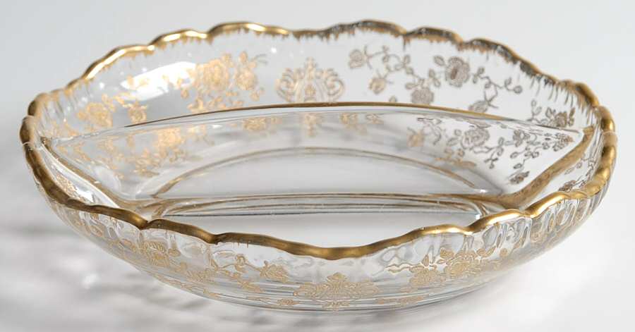 Rose Point Clear (Stem 3500, Gold Encrusted) #3500 68 Round 2 Part Relish by Cambridge-1