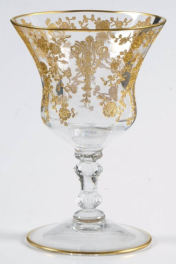 Rose Point Clear (Stem 3500, Gold Encrusted) Oyster or Fruit Cocktail by Cambridge-1