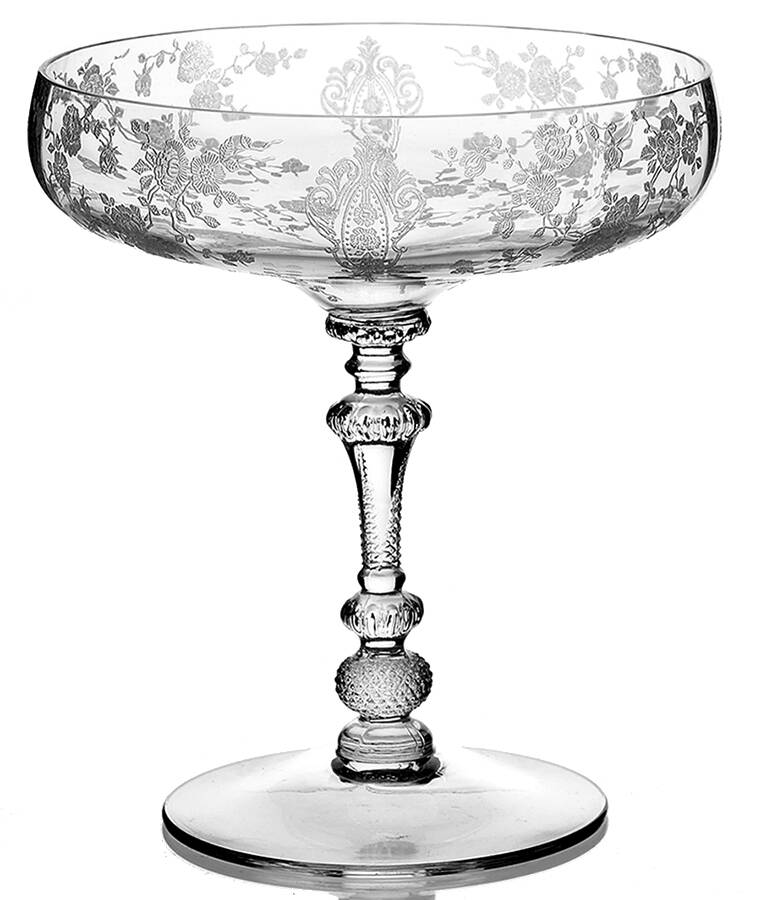 Rose Point Clear (Stem 3500) Round Compote (Height X Width) by Cambridge-1