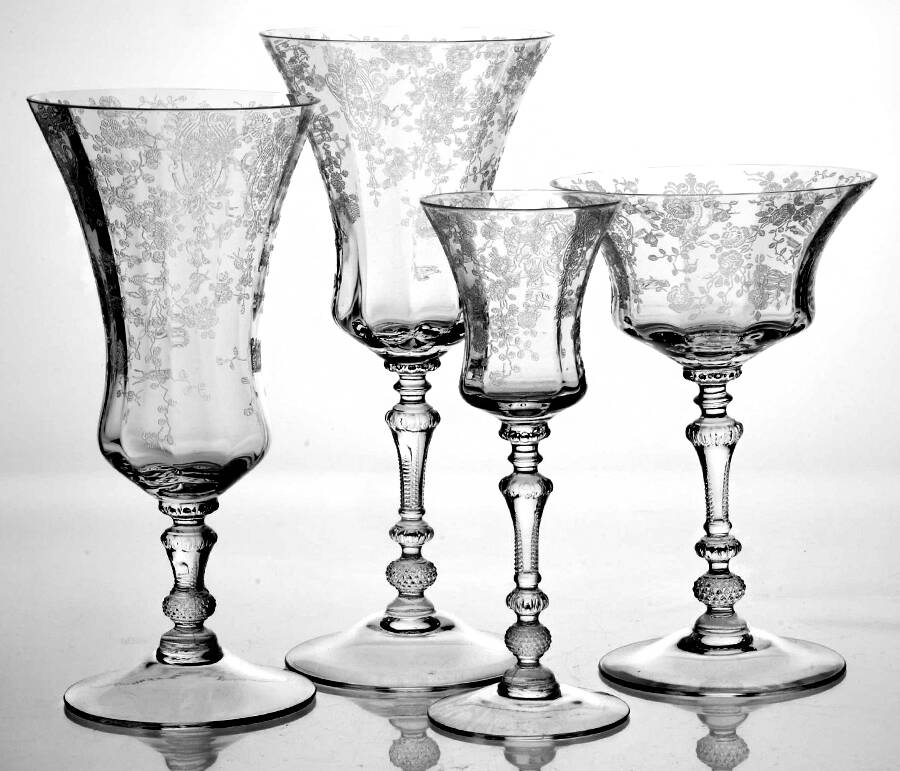 Rose Point Clear (Stem 3500) 4 Piece Place Setting by Cambridge-1