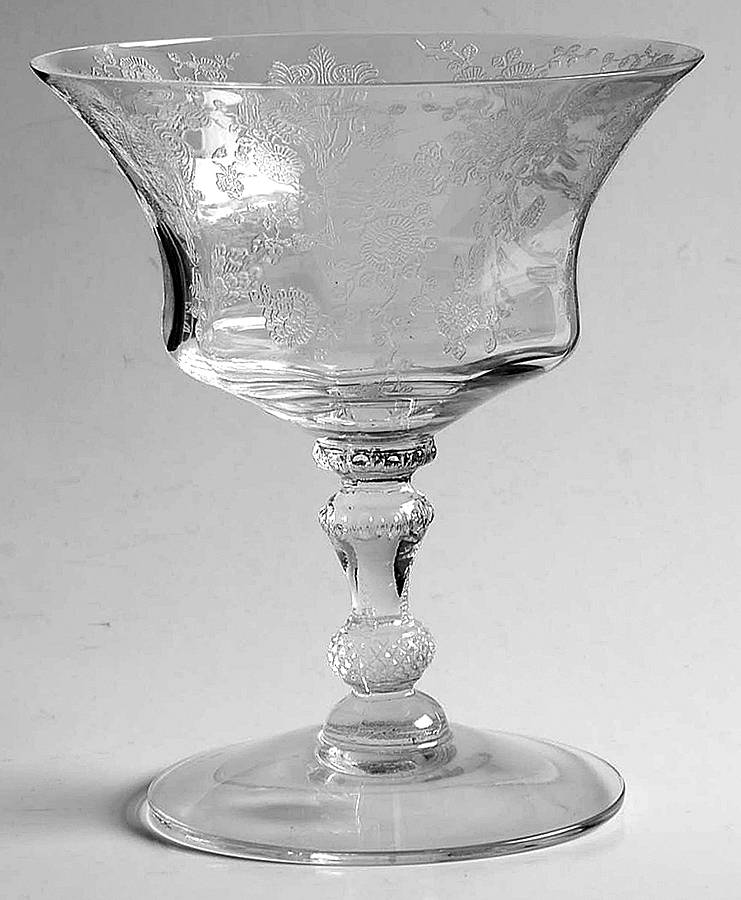 Rose Point Clear (Stem 3500) Low Sherbet by Cambridge-1