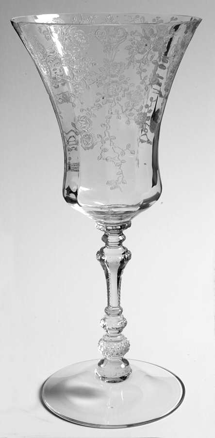 Rose Point Clear (Stem 3500) Water Goblet by Cambridge-1