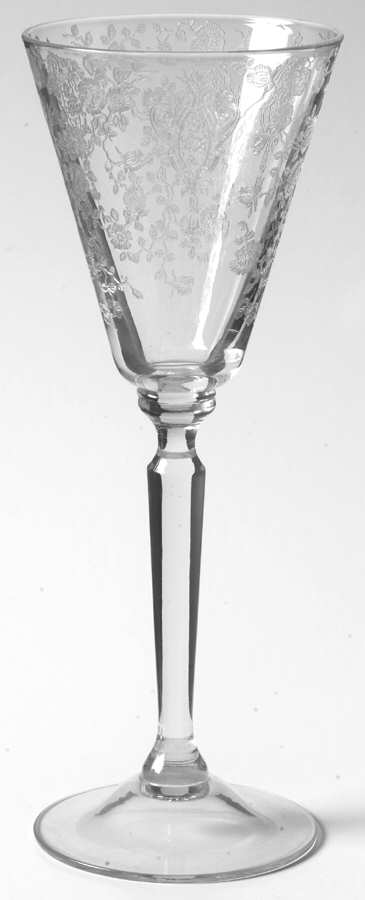 Rose Point Clear (Stem 3106) Wine Glass by Cambridge-1
