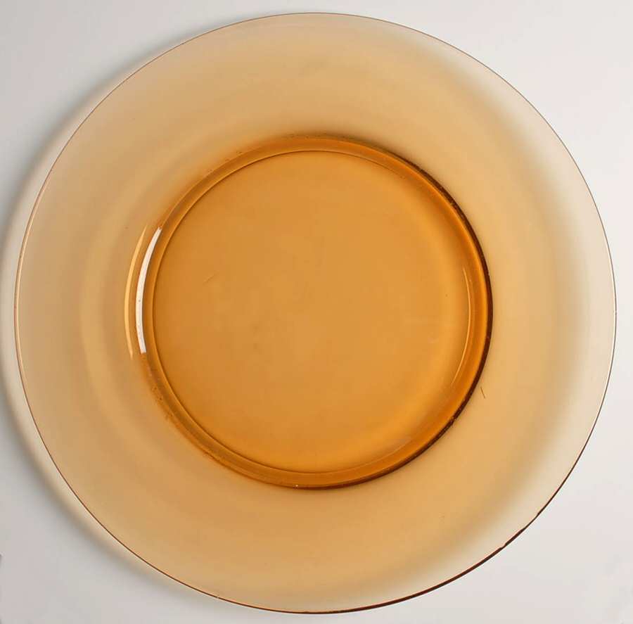 Round Amber 10" Sandwich Plate by Cambridge-1